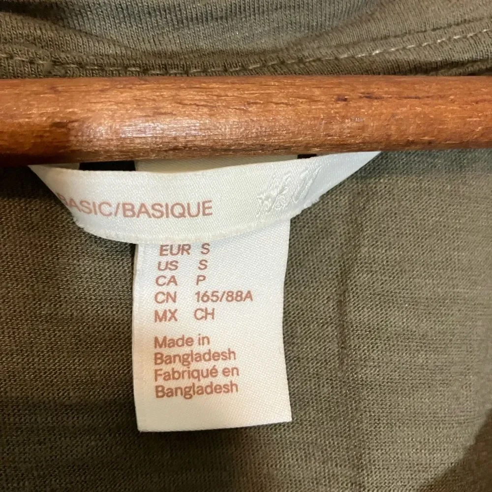 H&M basic mini dress, pockets, Hunter green, excellent condition, small - Picture 3 of 3